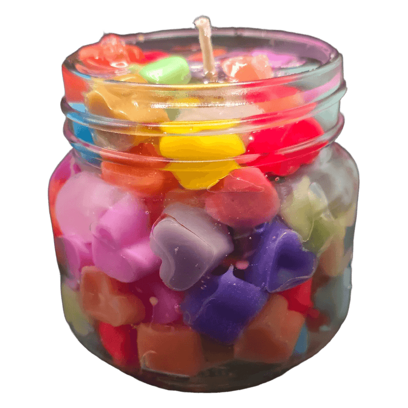 Rainbow Love Candle