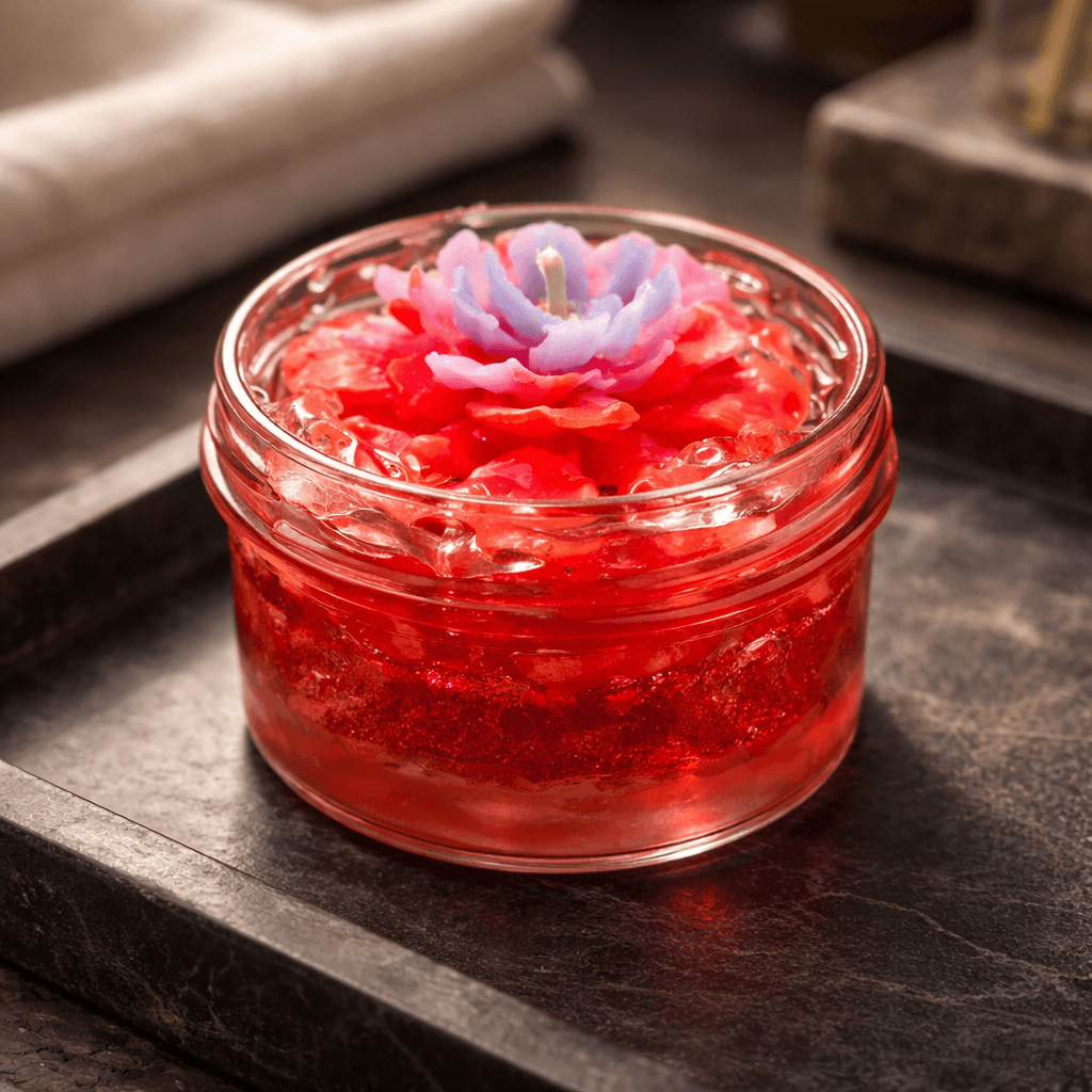Ruby Petal Glow Candle
